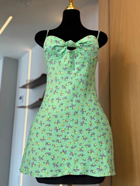 Zara Green Floral Slip Mini Dress | Soft Muse - Picture 3 of 4